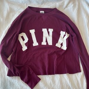 PINK Victoria's Secret Maroon Crew Neck Sweater
